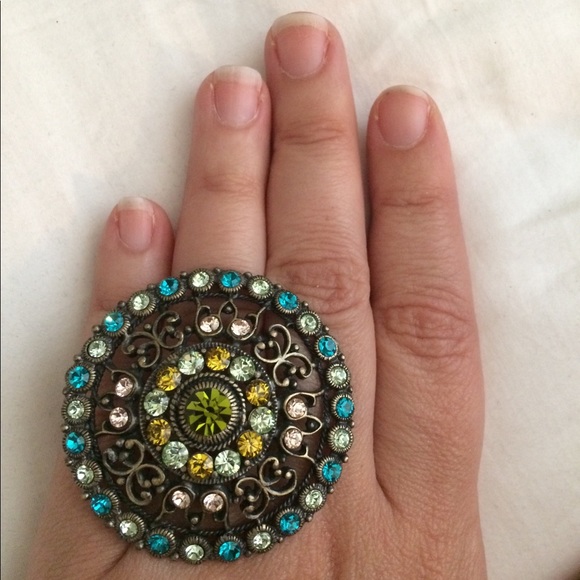 Green and Blue Adjustable Ring - Picture 2 of 2